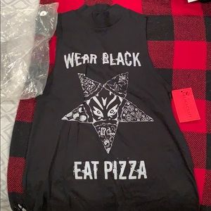 Blackcraft wear black and eat pizza tank top
